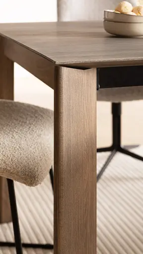 Esstisch Saratoga - ausziehbar, LB ca. 180x95 cm, Buche massiv, silbergrau geölt