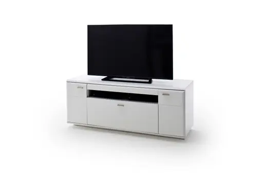 Wohnwand - mit Beleuchtung, Weiß 