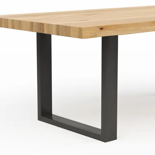 Esstisch Clifton - LB ca. 200x100 cm, Wildeiche massiv, Schwarz verfüllt