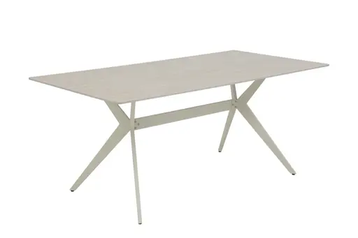 Esstisch - LB ca. 180x90 cm, Marmoroptik weiß, Perlweiß