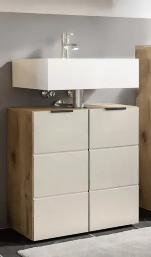 Waschebeckenunterschrank- B ca. 60 cm, Eiche Dekor, Kaschmir