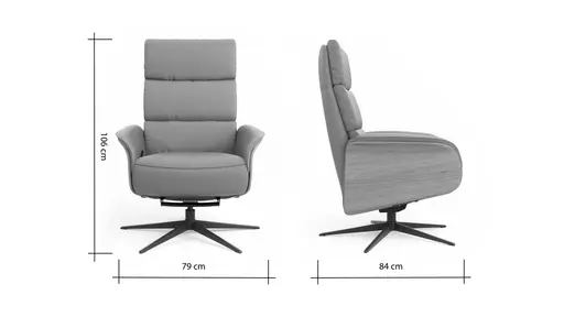 Relaxsessel Amila - Größe M, inkl. Relaxfunktion und Kopfteilverstellung, Leder, Rauchbraun