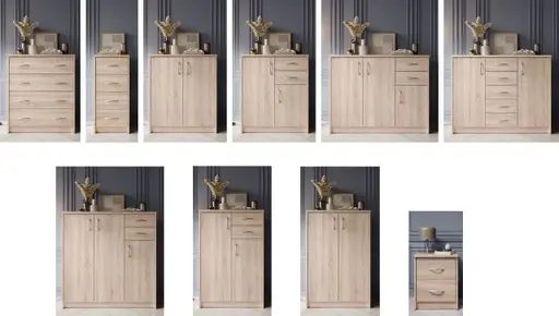 Kommode - B ca. 109 cm, Sonoma Eiche Nachbildung