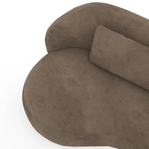 Chaiselongue Karasu - Stoff, Taupe