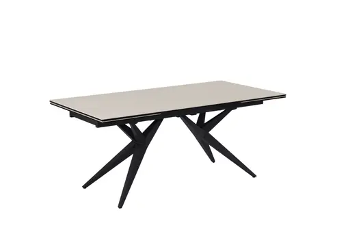 Esstisch MICHELA - ausziehbar, LB ca. 180x95 cm, Glaskeramik, Travertin farbig