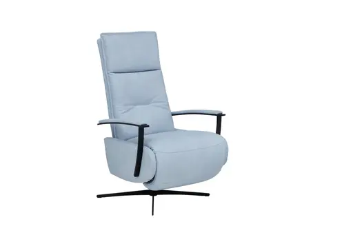 TV-Sessel Lima - Größe M, Relaxfunktion, Leder, Eisblau