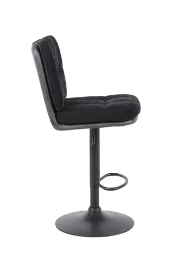 Barhocker - drehbar, höhenverstellbar, Microfaser, Schwarz, Vintage Anthrazit