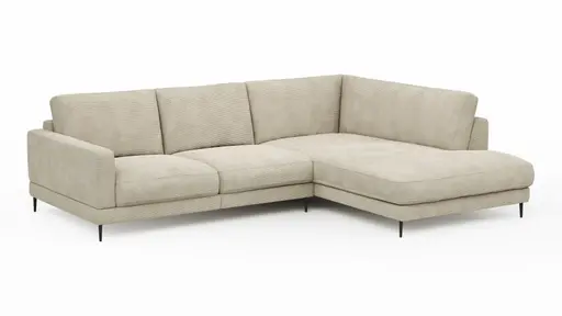 Ecksofa Janne - 2-Sitzer, Ecke rechts, Feincord, Sand