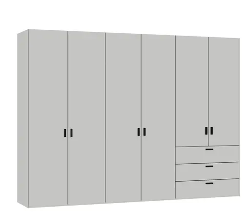 Drehtürenschrank JOIN IT- B ca. 303 cm, Hellgrau