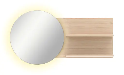 Garderobe - mit Beleuchtung, Riva Eiche Nachbildung, Basalt