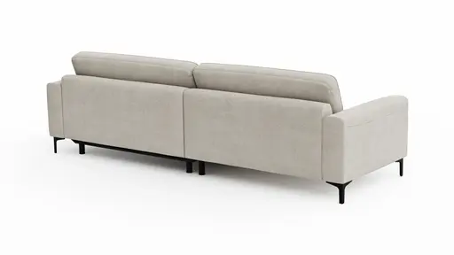 Ecksofa Oviedo - 1,5-Sitzer mit Longchair rechts, Stoff, Natur