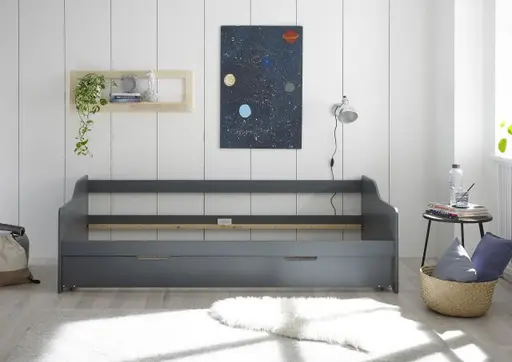 Tandemliege - Liegeflächen ca. 90x200 cm, Grau