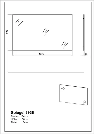 Spiegel - LB ca. 134x80 cm