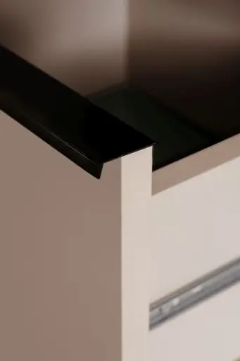 Highboard - B ca. 90 cm, Sand, Schwarz