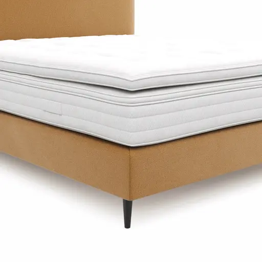 Boxspringbett Navelli 2 - Liegefläche ca. 180x200 cm, Stoff, Kurkuma