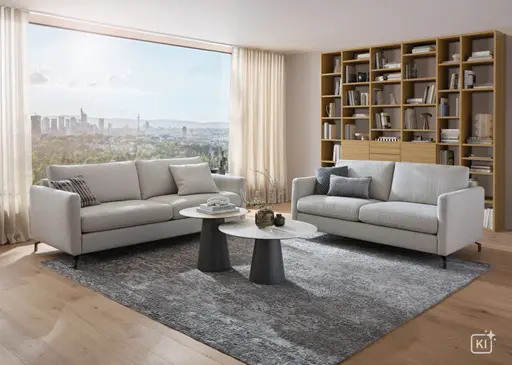 Sofa Cuneo Klassik - 3-Sitzer, Stoff, Beige