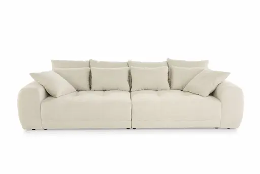 Megasofa JANNI - 3-Sitzer, Stoff, Creme
