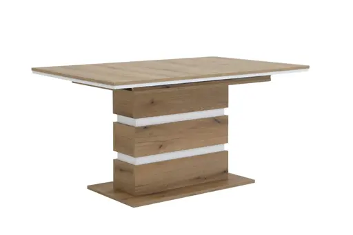 Esstisch - ausziehbar, LB ca. 140x90 cm, Evoke Eiche Nachbildung, Weiß