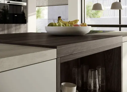 Inselküche 51.210 CO 3 524, Kieselgrau