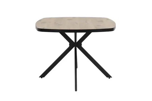 Esstisch - LB ca. 100x100 cm, Viking Eiche Nachbildung, Schwarz