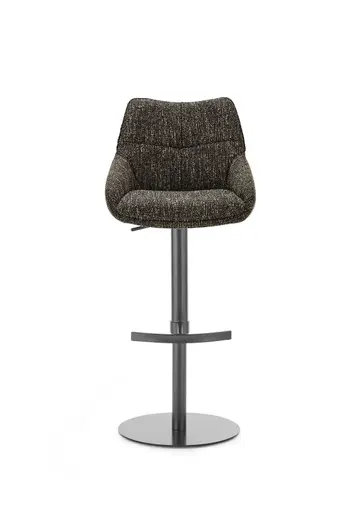 Barhocker MATTEA - drehbar, höhenverstellbar, Stoff, Dunkelbraun