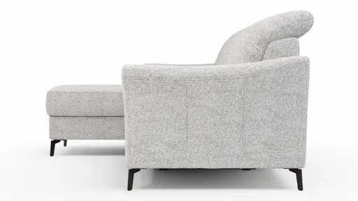 Ecksofa Canterbury - Longchair links mit 2,5-Sitzer, inkl. Relaxfunktion (motorisch) und Kopfteilverstellung, Stoff, Offwhite