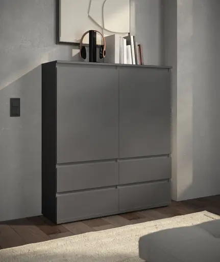 Highboard - B ca. 116 cm, Anthrazit