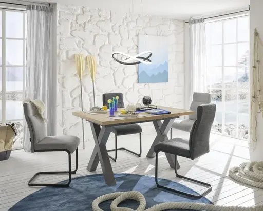 Ausziehtisch- LB ca. 140-190x90 cm, Eiche Dekor, Graphit