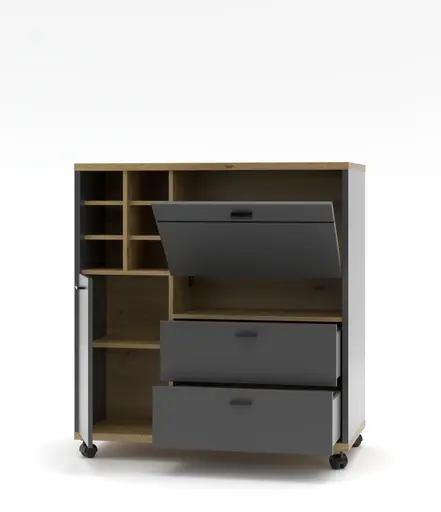 Raumteiler - Graphit, Absetzung Eiche