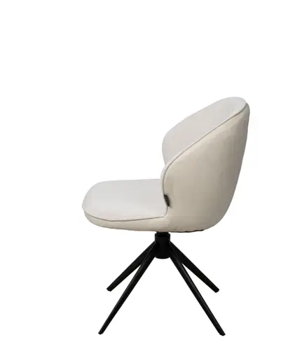 Stuhl MERRITH - drehbar, Stoff, Creme
