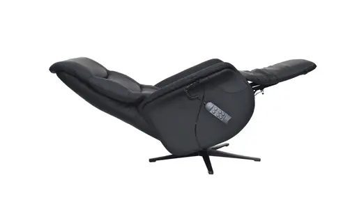 TV-Sessel MAREK - drehbar, Relaxfunktion, Kopfteilverstellung, Leder, Schwarz