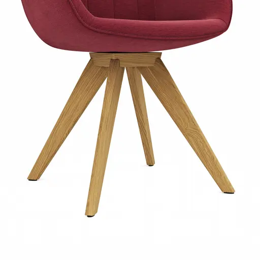 Polsterstuhl Dinner - drehbar, Stoff, Rot