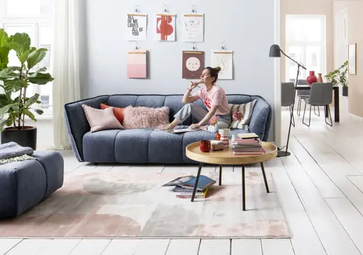 Sofa Hedda - 3-Sitzer, Stoff, Dunkelblau