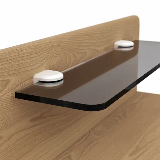 Nachttisch Lenoso - Eiche Nachbildung, Glas Graubraun