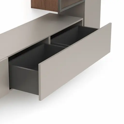 Wohnwand 4450 - Lack, Grau, Nussbaum