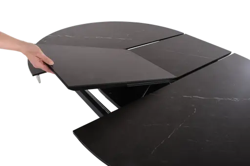 Esstisch MAIJA - ausziehbar, D ca. 120 cm, Keramik, Grau