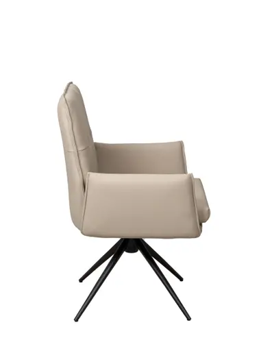 Armlehnstuhl MARCELLA - drehbar, Leder, Latte