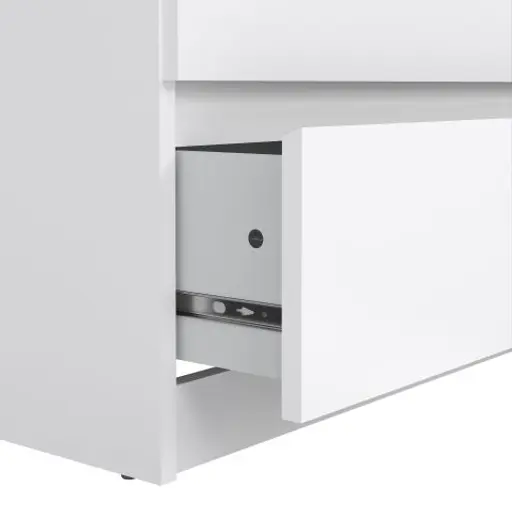 Kommode - B ca. 154 cm, Weiß Hochglanz