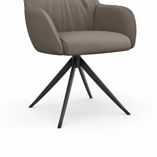 Armlehnstuhl Noli - drehbar, Leder, Cream