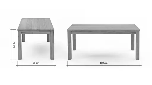Esstisch Dinner - verlängerbar, LB ca. 180x90 cm, Wildeiche massiv