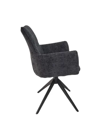 Armlehnstuhl MILENA - drehbar, Stoff, Anthrazit