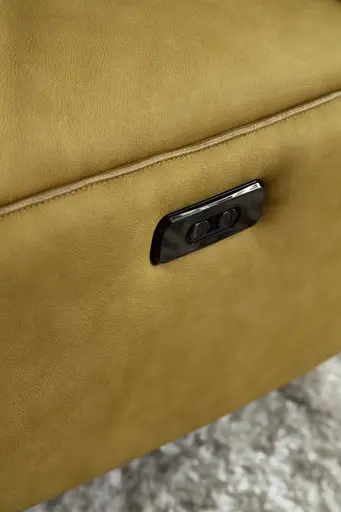 Loungesessel Lovere - Leder, Curry, Armlehne links