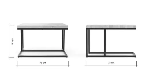 Couchtisch Farmingdale - LBH ca. 75x75x47 cm, Eiche massiv, legno