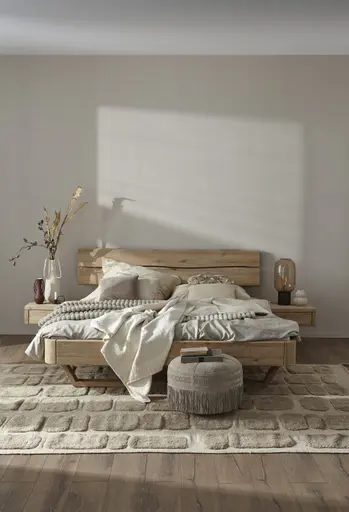 Nachttisch 1660 - Wildeiche bianco, sandgestrahlt