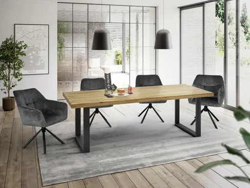 Armlehnstuhl MARLE - drehbar, Stoff, Anthrazit