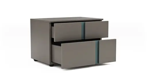 Nachttisch Loretto - Lack matt, Steingrau