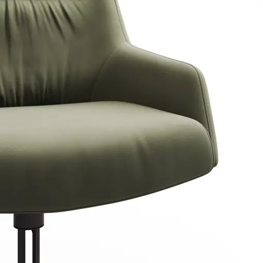 Armlehnstuhl Sagres - drehbar, Leder, olive