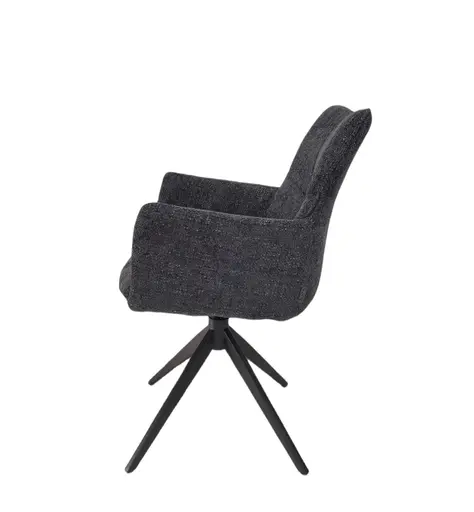 Armlehnstuhl MILENA - drehbar, Stoff, Anthrazit