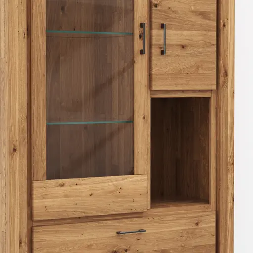 Vitrine Farmingdale - Eiche massiv, natur geölt