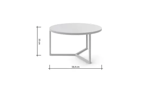 Couchtisch Joan 6 - LBH ca. 58x58x33 cm, Metall, Kreidefarben